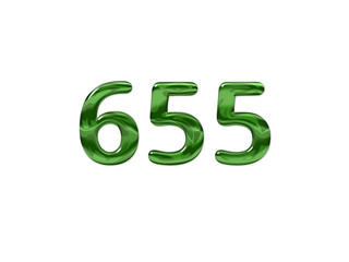 Green Number 655 isolated white background