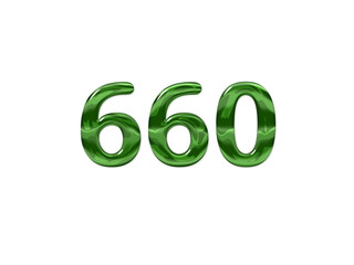 Green Number 660 isolated white background