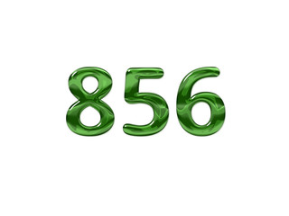 Green Number 856 isolated white background
