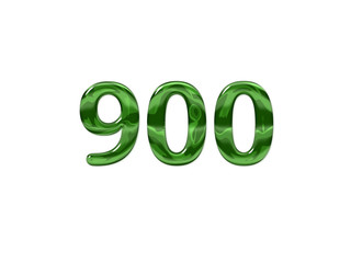 Green Number 900 isolated white background