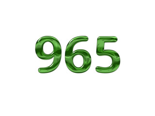 Green Number 965 isolated white background