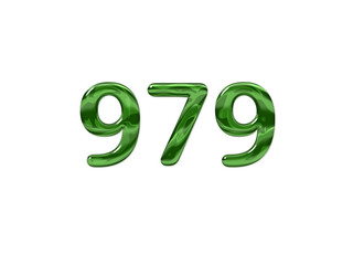Green Number 979 isolated white background