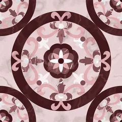 Foto op Canvas Luxury Pink Marble Mosaic Classic Seamless Pattern © kronalux