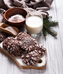 Christmas crackled chocolate cookies