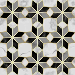 Gardinen Luxury Marble Mosaic Star Tile Seamless Pattern © kronalux