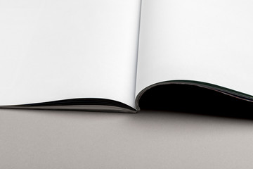 Blank Brochure magazine isolated on grey to replace your design