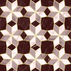 Zelfklevend Fotobehang Luxury Marble Mosaic Star Tile Seamless Pattern © kronalux
