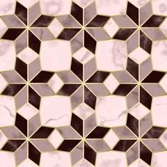 Zelfklevend Fotobehang Luxury Marble Mosaic Star Tile Seamless Pattern © kronalux