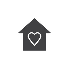 House with heart vector icon. filled flat sign for mobile concept and web design. Love home simple solid icon. Symbol, logo illustration. Pixel perfect vector graphics