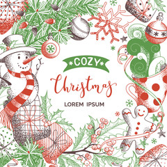 Vector Merry Christmas background.