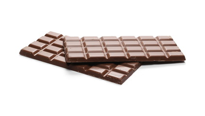 Chocolate bar isolated on white background