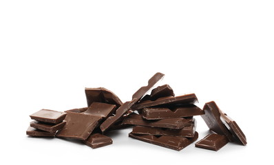 Chocolate bars isolated on white background