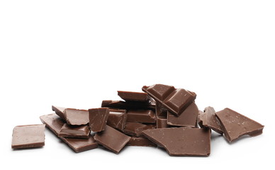 Chocolate bars isolated on white background