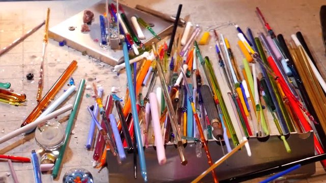 Assortment of Colorful Glass Rods For Lampwork and Glassbeading
