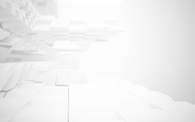 Abstract white interior of the future. 3D illustration and rendering