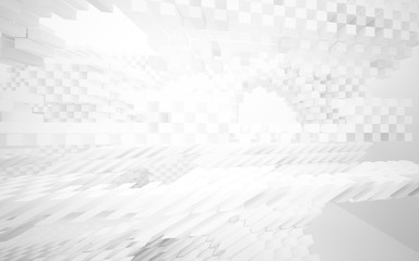 Abstract white interior of the future. 3D illustration and rendering