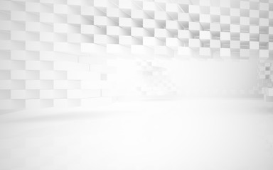 Fototapeta na wymiar Abstract white interior of the future. 3D illustration and rendering