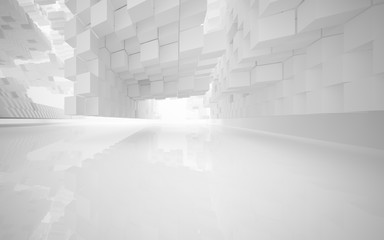 Abstract white interior of the future. 3D illustration and rendering