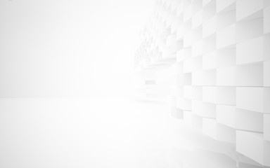 Abstract white interior of the future. 3D illustration and rendering