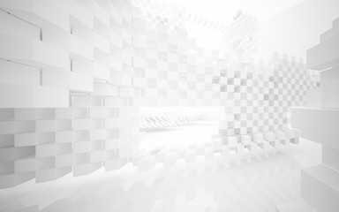 Abstract white interior of the future. 3D illustration and rendering