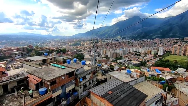 View from the Metrocable cable car, Palo Verde, Caracas, Venezuela.