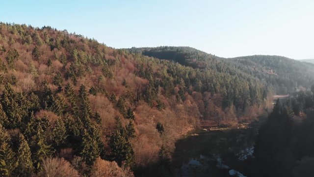 Drone shot of a Franconian valley