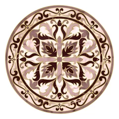 Gordijnen Luxury Pink and Gold Marble Mosaic Medallion © kronalux