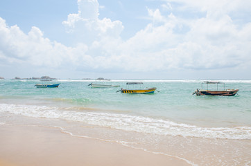 Fototapeta na wymiar Boats in Sri Lanka the Indian Ocean