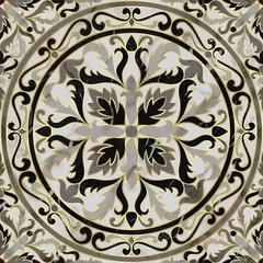 Stoff pro Meter Luxury Gray Marble Mosaic Classic Seamless Pattern © kronalux