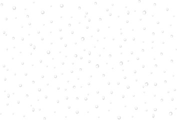Vector set of water drops on white background. 3d realistic rain drops or bubbles without shadows. pure water splashes for light transparent surface. Many sizes and forms. 