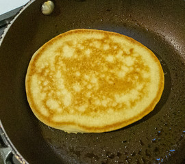 Pancake in a frying pan