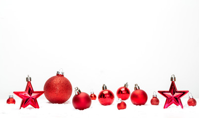 Red christmas holidays decoration on a white background