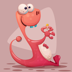 Crazy big dinosaur with ice cream.
