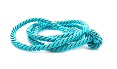 Rolled rope on white background