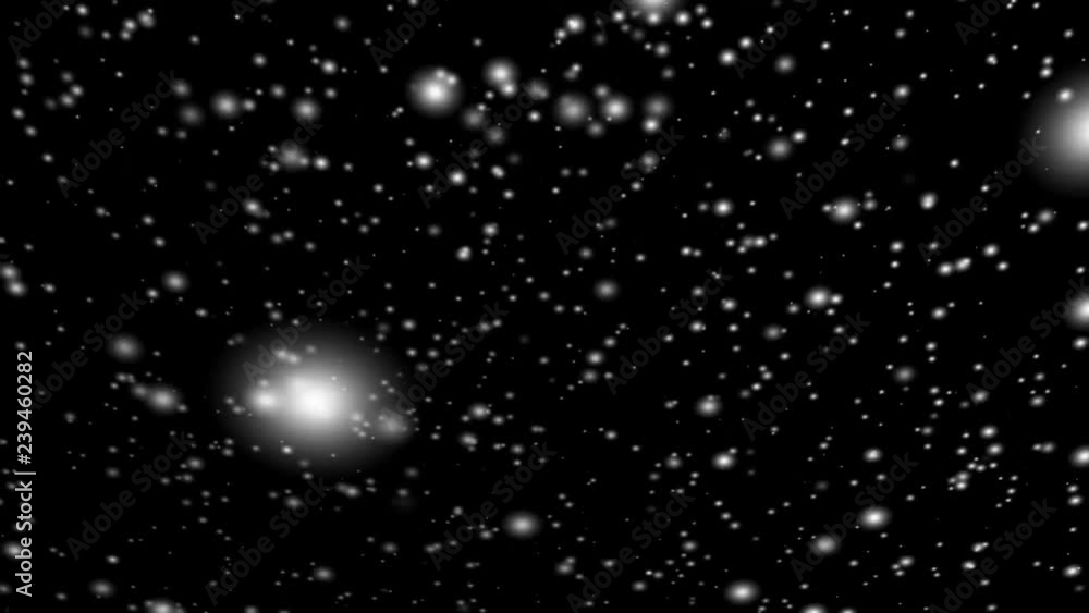 Poster loop of snowfall with falling snowflakes and black background.