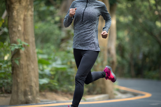 Woman running at winter park road
