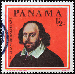 Portrait of Shakespeare on postage stamp of Panama