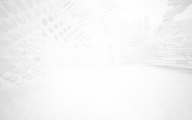 White smooth abstract architectural background. 3D illustration and rendering