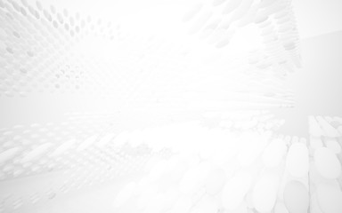 White smooth abstract architectural background. 3D illustration and rendering