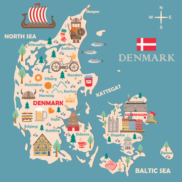 Stylized map of Denmark