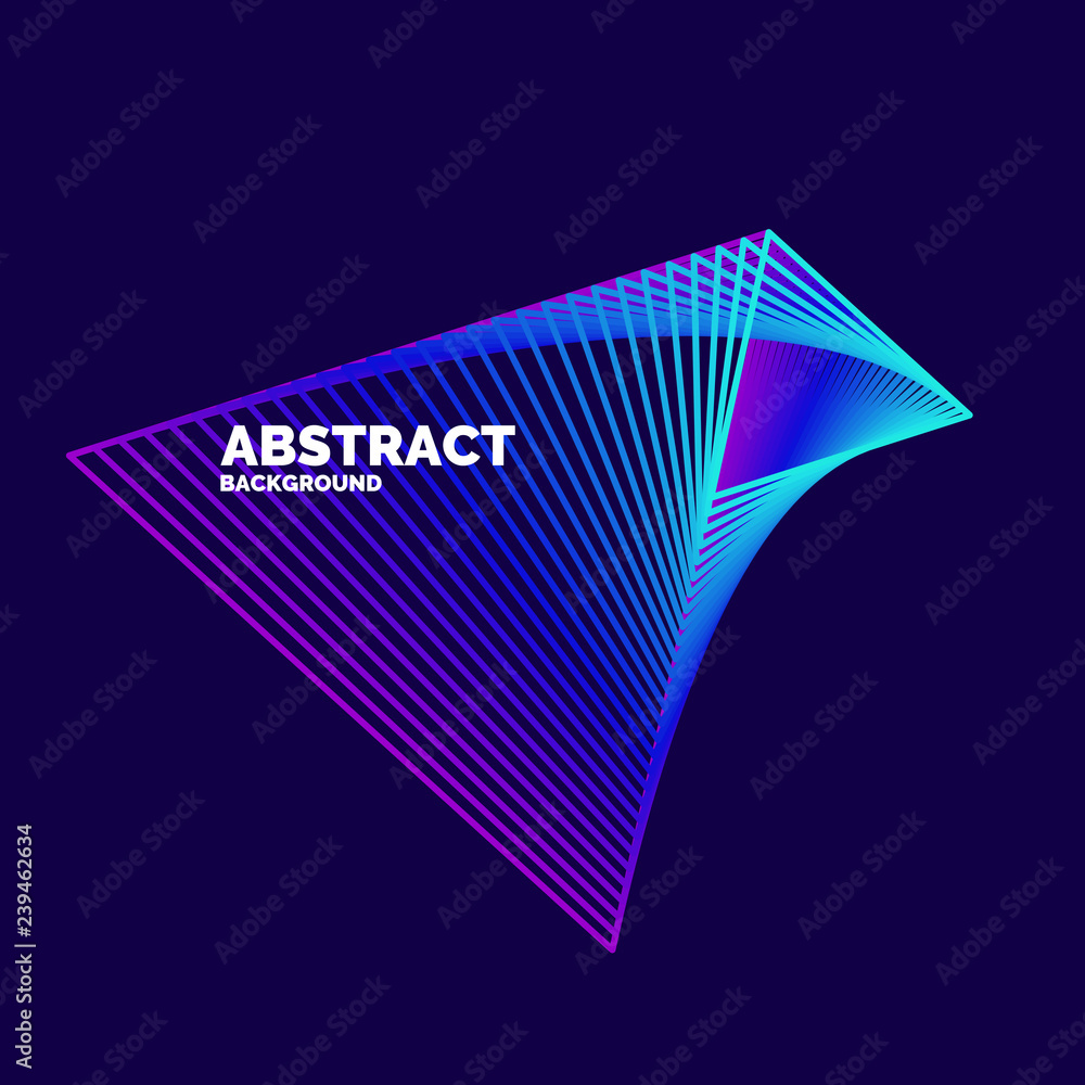 Poster elegant abstract poster with colorful lines on a dark background.