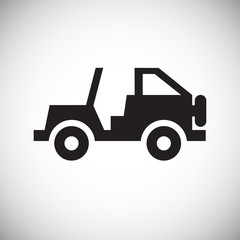 Offroad hunting vehicle icon on white background for graphic and web design, Modern simple vector sign. Internet concept. Trendy symbol for website design web button or mobile app