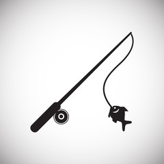 Fishing rod icon on white background for graphic and web design, Modern simple vector sign. Internet concept. Trendy symbol for website design web button or mobile app