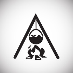 Bonfire with cauldron icon on white background for graphic and web design, Modern simple vector sign. Internet concept. Trendy symbol for website design web button or mobile app