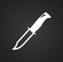 Hunting knife icon on black background for graphic and web design, Modern simple vector sign. Internet concept. Trendy symbol for website design web button or mobile app