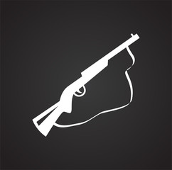 Rifle icon on black background for graphic and web design, Modern simple vector sign. Internet concept. Trendy symbol for website design web button or mobile app