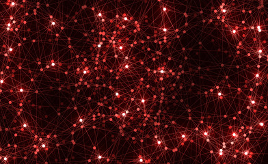 Red Molecule structure, Molecule background, vector illustration 