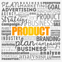 PRODUCT word cloud collage, business concept background