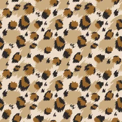 Wallpaper murals Animals skin Leopard seamless pattern. Tiger skin print. Animal background. Vector illustration