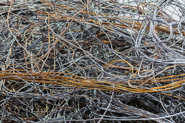 Twisted rusty metal wire